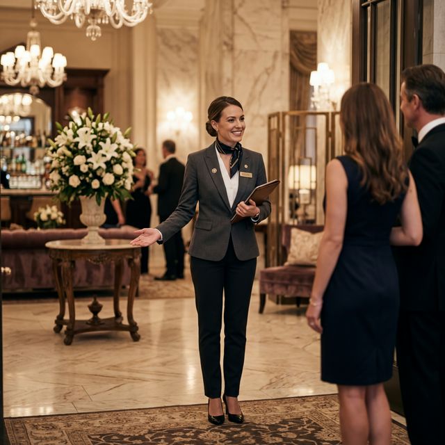 מארחת ציפיה בכניסה